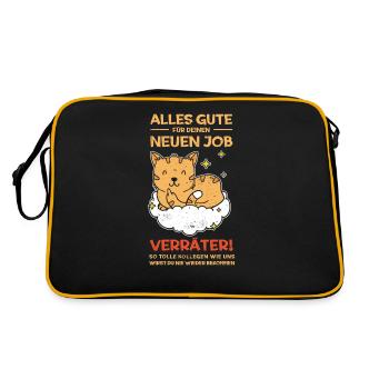 Alles gute im neuen Job du Verräter, Abschied - Retro Tasche - Schwarz/Gold - Hinten