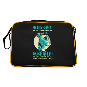 Alles gute im neuen Job du Verräter, Abschied - Retro Tasche - Schwarz/Gold - Hinten