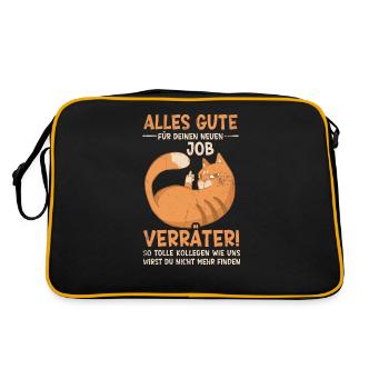 Alles gute im neuen Job du Verräter, Abschied - Retro Tasche - Schwarz/Gold - Hinten