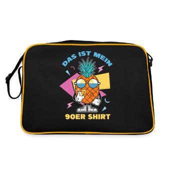 90er Jahre Party und Mottoparty Design, 90s - Retro Tasche - Schwarz/Gold - Hinten
