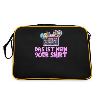 90er Jahre Party und Mottoparty Design, 90s - Retro Tasche - Schwarz/Gold - Hinten