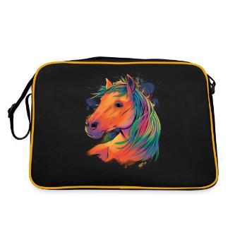 Conception de cheval aquarelle pour les cavaliers, - Sac Retro - noir/or - Dos