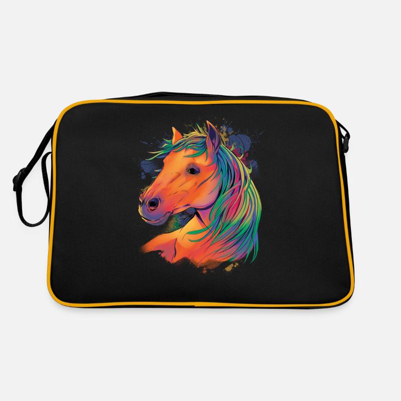Conception de cheval aquarelle pour les cavaliers, Sac Retro