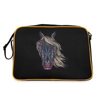 Conception de chevaux tribaux pour les cavaliers, - Sac Retro - noir/or - Dos