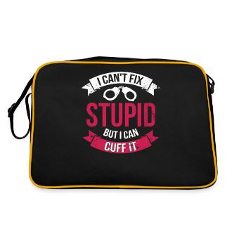 Je ne peux pas réparer la stupidité, mais je peux - Sac Retro - noir/or - Dos