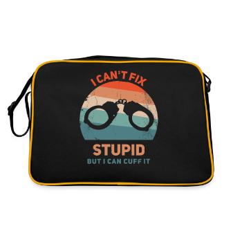 Je ne peux pas réparer la stupidité, mais je peux - Sac Retro - noir/or - Dos