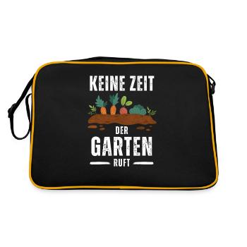 Gärtnerin Gärtner Gartenfreunde Geschenk - Retro Tasche - Schwarz/Gold - Hinten