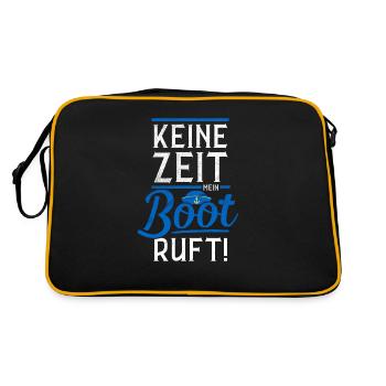 Bootsfahrer Bootfahren Motorboot Anker Schiffer - Retro Tasche - Schwarz/Gold - Hinten