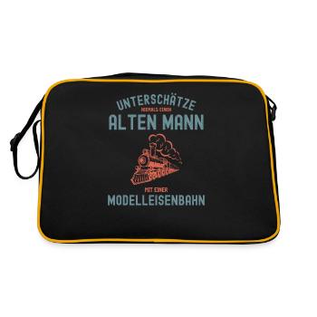 Modellbau Modelleisenbahn Modellbahn Geschenk - Retro Tasche - Schwarz/Gold - Hinten