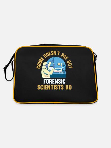 Crime doesn't pay, but forensic scientist - Retro Bag - black/gold - Back
