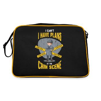Je ne peux pas, j’ai des casseroles sur la scène du crime, - Sac Retro - noir/or - Dos