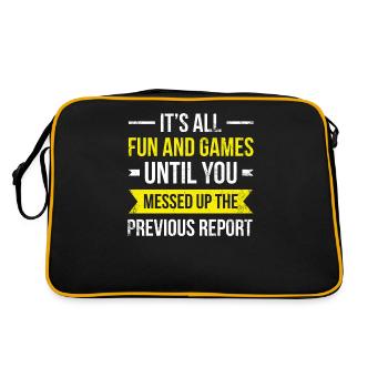 It's all fun and games until you mess up - Retro Bag - black/gold - Back