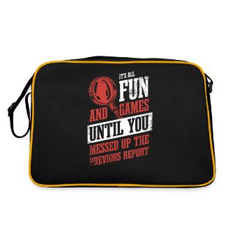 It's all fun and games until you mess it up - Retro Bag - black/gold - Back