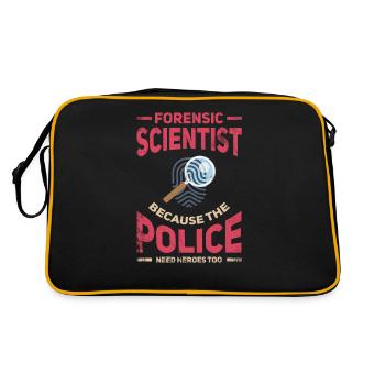 Forensiker Die Polizei Braucht Helden, - Retro Tasche - Schwarz/Gold - Hinten