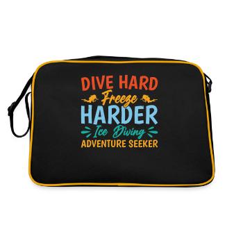 Dive Hard Freezy Harder, Eistaucher - Retro Tasche - Schwarz/Gold - Hinten