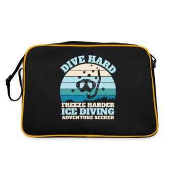 Dive Hard Freezy Harder, Eistaucher - Retro Tasche - Schwarz/Gold - Hinten