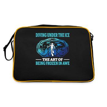 Tauchen Unter Dem Eis, Eistaucher - Retro Tasche - Schwarz/Gold - Hinten