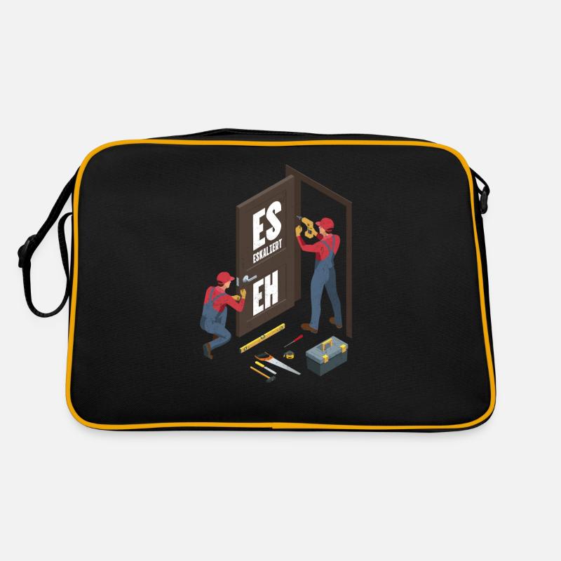 Es Eskaliert Eh Handwerker - Retro Tasche - Schwarz/Gold