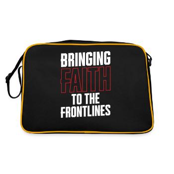 Glauben An Die Front Bringen, Kaplan - Retro Tasche - Schwarz/Gold - Hinten