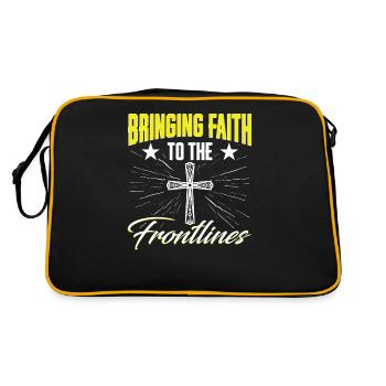 Glauben An Die Front Bringen, Kaplan - Retro Tasche - Schwarz/Gold - Hinten
