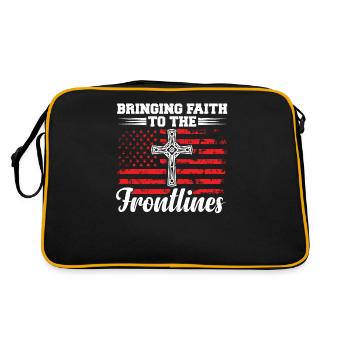 Glauben An Die Front Bringen, Kaplan - Retro Tasche - Schwarz/Gold - Hinten