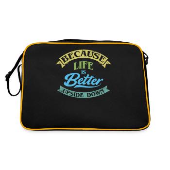 Parce que la vie est à l’envers, zorbing - Sac Retro - noir/or - Dos