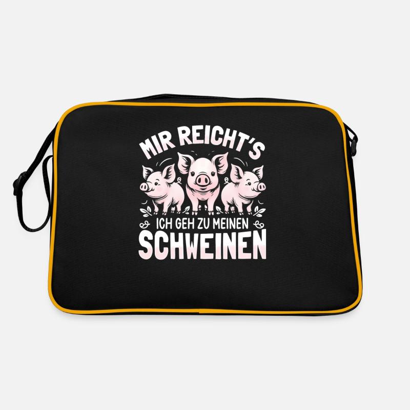 Schwein Schweinchen Ferkelchen Ferkel Geschenk Retro Tasche