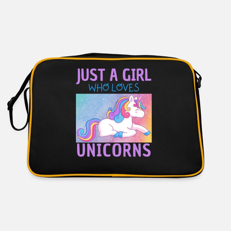 Nur Ein Mädchen, Das Einhörner Liebt. Retro Tasche