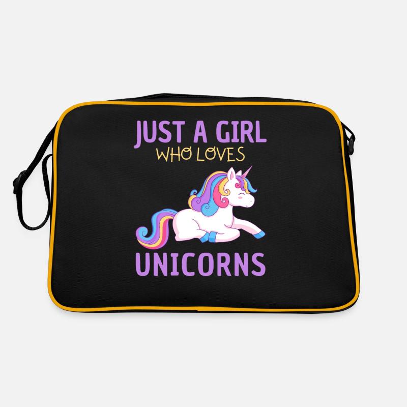 Nur Ein Mädchen, Das Einhörner Liebt. Retro Tasche