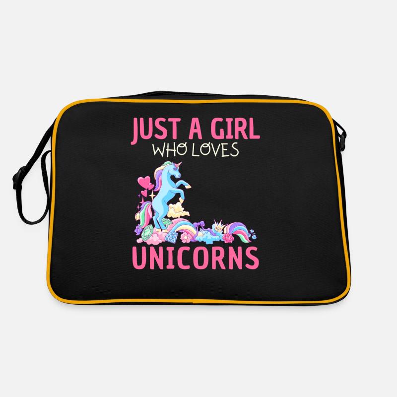 Nur Ein Mädchen, Das Einhörner Liebt. Retro Tasche
