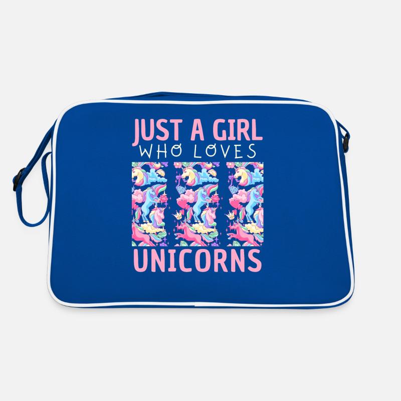 Nur Ein Mädchen, Das Einhörner Liebt. Retro Tasche