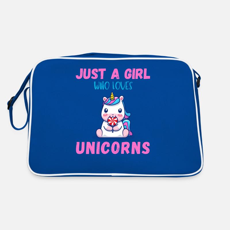 Nur Ein Mädchen, Das Einhörner Liebt. Retro Tasche