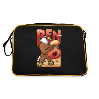 Bald eagle design for sixth birthday - Retro Bag - black/gold - Back