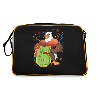 Bald eagle design for sixth birthday - Retro Bag - black/gold - Back