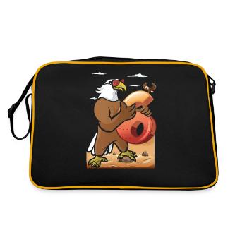 Bald eagle design for sixth birthday - Retro Bag - black/gold - Back