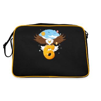 Bald eagle design for sixth birthday - Retro Bag - black/gold - Back