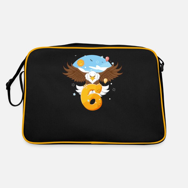 Bald eagle design for sixth birthday Retro Bag