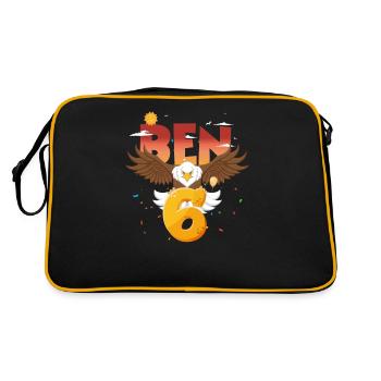 Bald eagle design for sixth birthday - Retro Bag - black/gold - Back