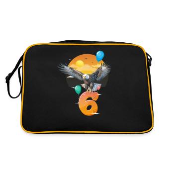 Bald eagle design for sixth birthday - Retro Bag - black/gold - Back