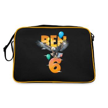 Bald eagle design for sixth birthday - Retro Bag - black/gold - Back