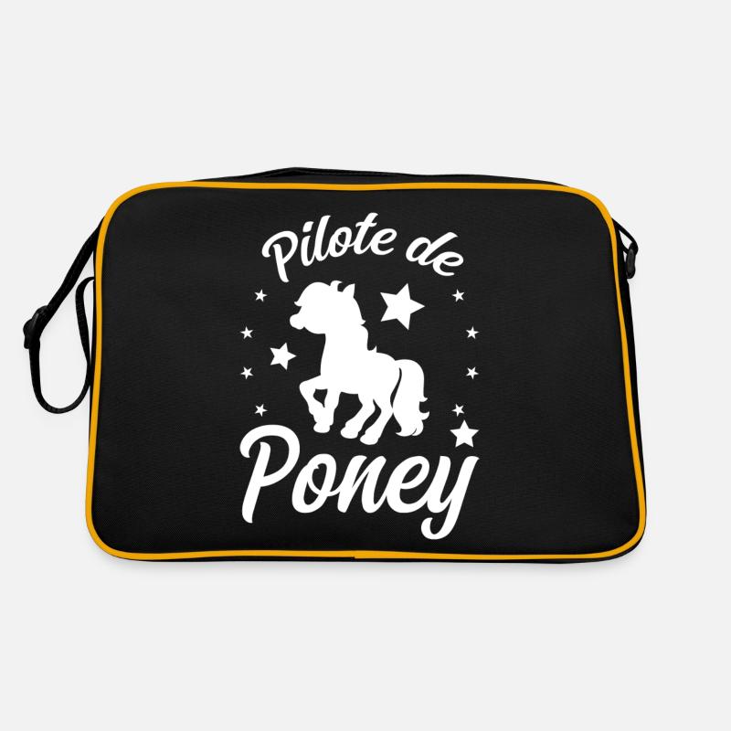 Pilote de Poney - Sac Retro - noir/or