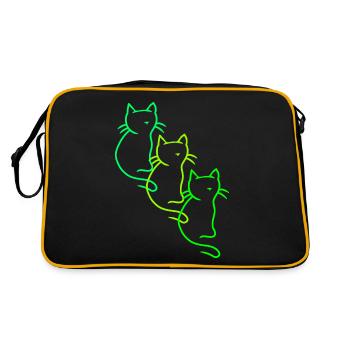80s 90s Retro Vintage Cats Cat Kitten - Retro Bag - black/gold - Back