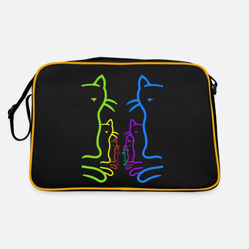 LGBT Chats Arc-en-ciel Chat Drapeau arc-en-ciel Sac Retro