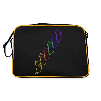 80er 90er Retro LGBT Regenbogen Katzen - Retro Tasche - Schwarz/Gold - Hinten