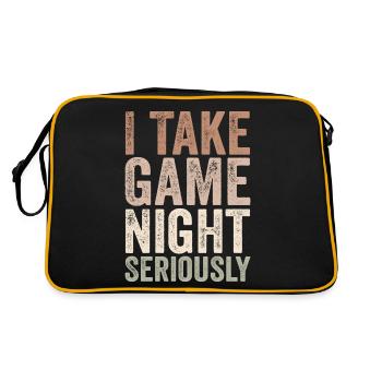 Ich nehme den Spieleabend ernst - Retro Tasche - Schwarz/Gold - Hinten