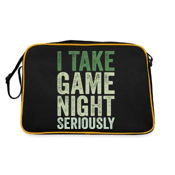 Ich nehme den Spieleabend ernst - Retro Tasche - Schwarz/Gold - Hinten