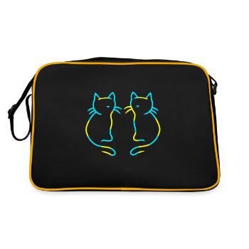80s 90s Retro Cats Cat Vintage - Retro Bag - black/gold - Back