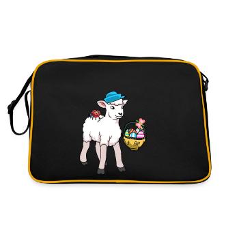 Sheep Sheep Lamb Easter Easter Eggs - Retro Bag - black/gold - Back