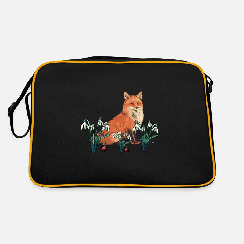 Fox Foxes Spring Spring Beginning Children Retro Bag