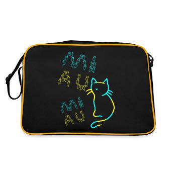 80s 90s Retro Cats Cat Vintage - Retro Bag - black/gold - Back